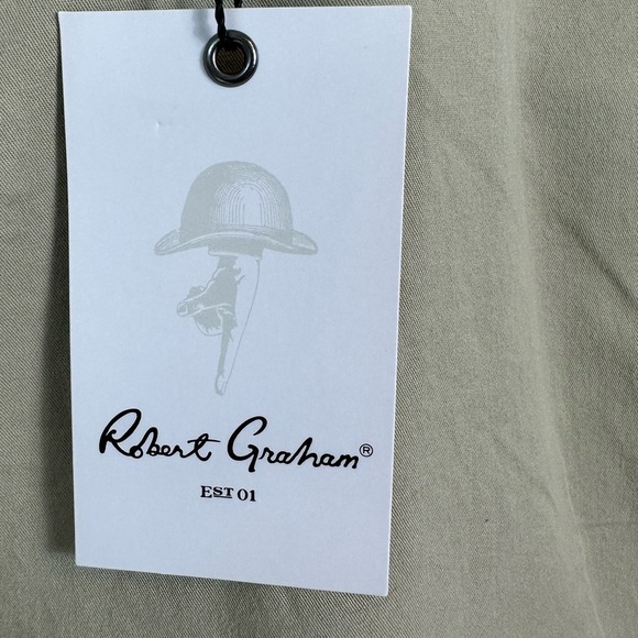 NEW! ROBERT GRAHAM MENS MARANA Shorts Khaki Size 34 NWT Chino Casual Summer - Picture 13 of 13